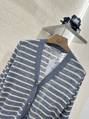 Striped knitted cardigan