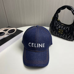 Denim embroidered baseball cap