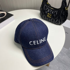 Denim embroidered baseball cap