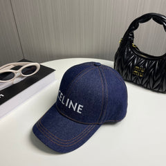 Denim embroidered baseball cap
