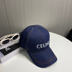 Denim embroidered baseball cap