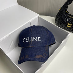 Denim embroidered baseball cap