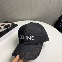 Denim embroidered baseball cap