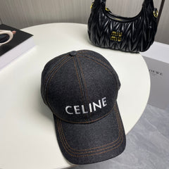 Denim embroidered baseball cap