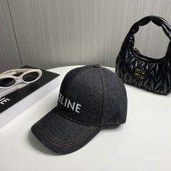 Denim embroidered baseball cap