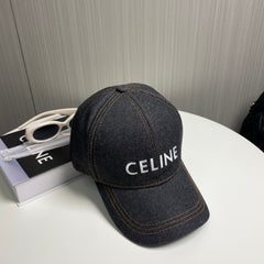 Denim embroidered baseball cap
