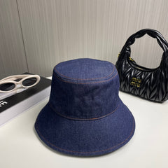 Denim embroidered bucket hat