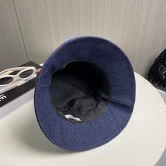 Denim embroidered bucket hat