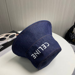 Denim embroidered bucket hat