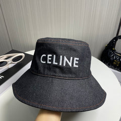 Denim embroidered bucket hat