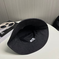 Denim embroidered bucket hat