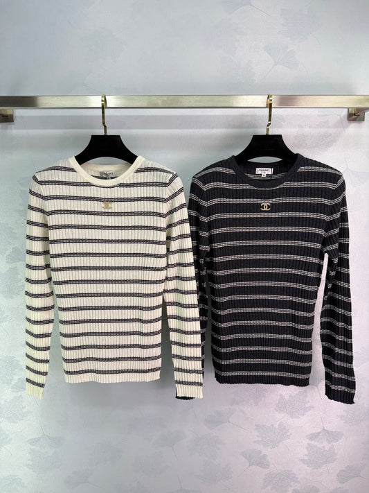 Striped knitted top