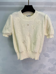 Puff sleeve knitted short sleeves