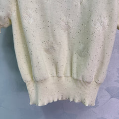 Puff sleeve knitted short sleeves