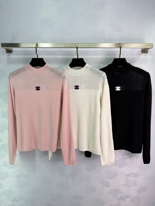 Half-high collar knitted top