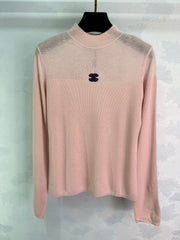 Half-high collar knitted top