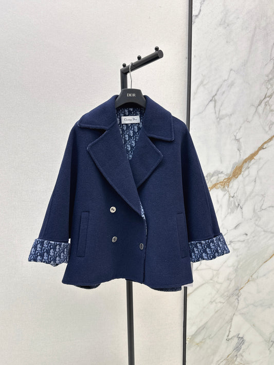 Double-faced wool short coat