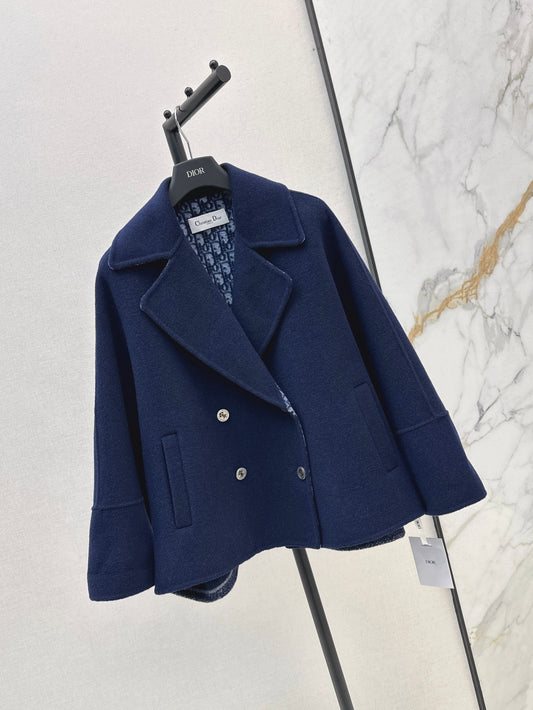 Double-faced wool short coat