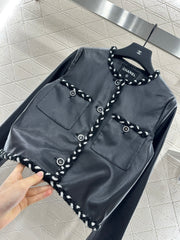 Braided leather jacket