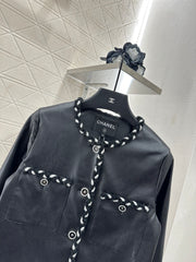 Braided leather jacket