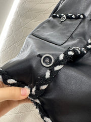 Braided leather jacket