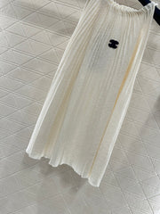 Halter neck pleated knitted vest