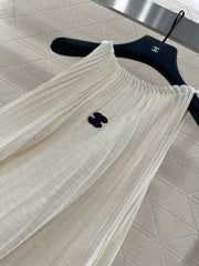 Halter neck pleated knitted vest