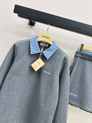 Plaid Color-Contrast Patchwork Set
