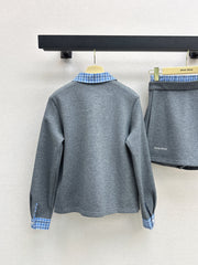 Plaid Color-Contrast Patchwork Set
