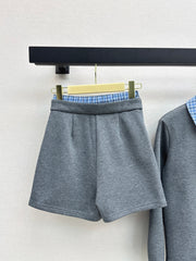 Plaid Color-Contrast Patchwork Set