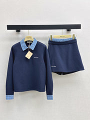 Plaid Color-Contrast Patchwork Set