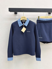 Plaid Color-Contrast Patchwork Set