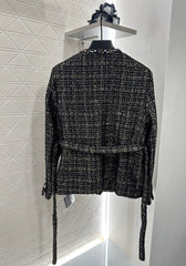Round-neck dress jacket with beaded hem