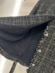 Round-neck dress jacket with beaded hem