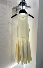 Halter Neck, Cold Shoulder Knit Vest Dress