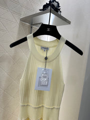 Halter Neck, Cold Shoulder Knit Vest Dress