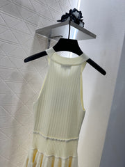 Halter Neck, Cold Shoulder Knit Vest Dress