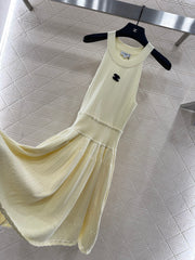 Halter Neck, Cold Shoulder Knit Vest Dress