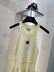 Halter Neck, Cold Shoulder Knit Vest Dress