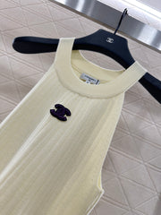 Halter Neck, Cold Shoulder Knit Vest Dress