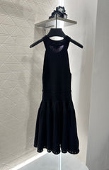 Halter Neck, Cold Shoulder Knit Vest Dress