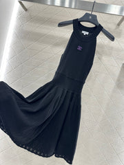 Halter Neck, Cold Shoulder Knit Vest Dress