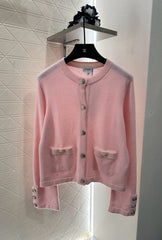 Contrast-color knit cardigan