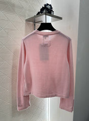 Contrast-color knit cardigan