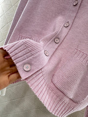 Contrast-Pattern Knit Cardigan