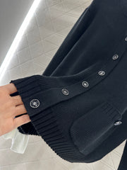 Contrast-Pattern Knit Cardigan