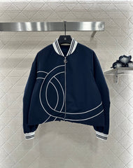 Casual baseball jacket and trousers set.