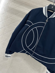 Casual baseball jacket and trousers set.