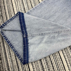 Pocket Floral Paneled Gradient Denim Pants