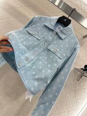Printed denim jacket